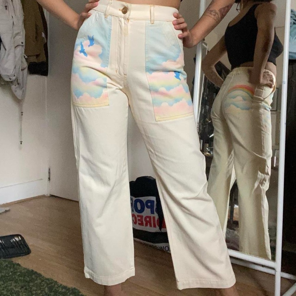 Big Bud Press limited edition Rainbow Airbrushed Work pants size XS